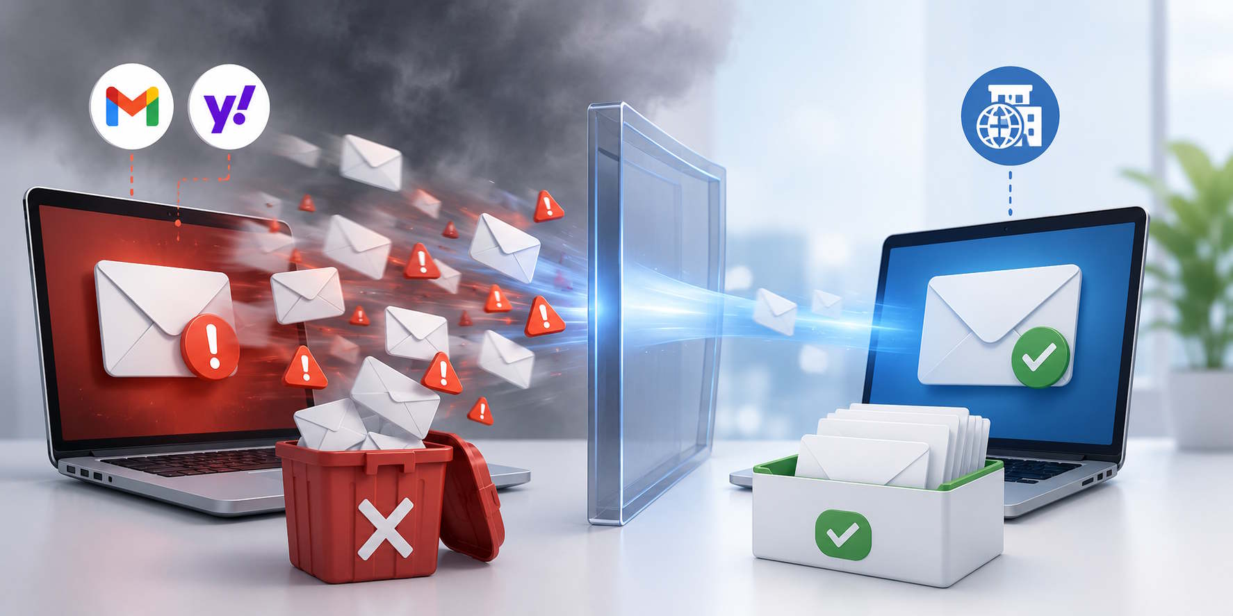 why gmail yahoo spam email dkim spf brosh